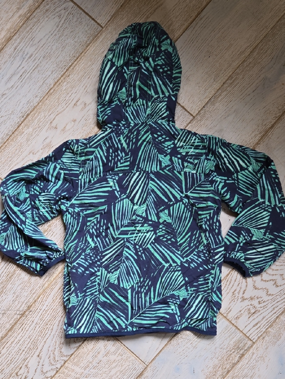 PATAGONIA Baggies Windbreaker Jacket Blue Green Palm Print Size Kids Small - Picture 2 of 7